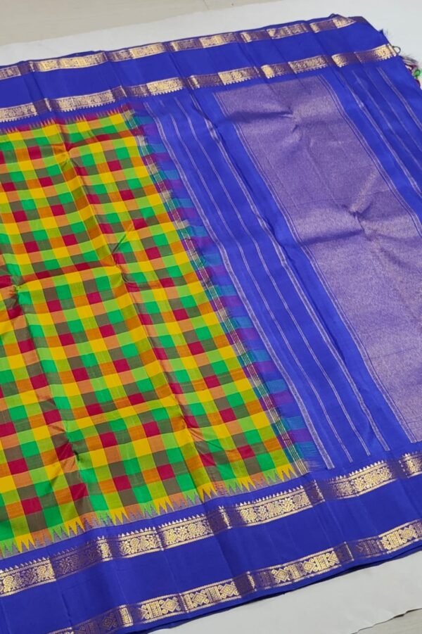 Multi Colour Checks Kanjivaram
