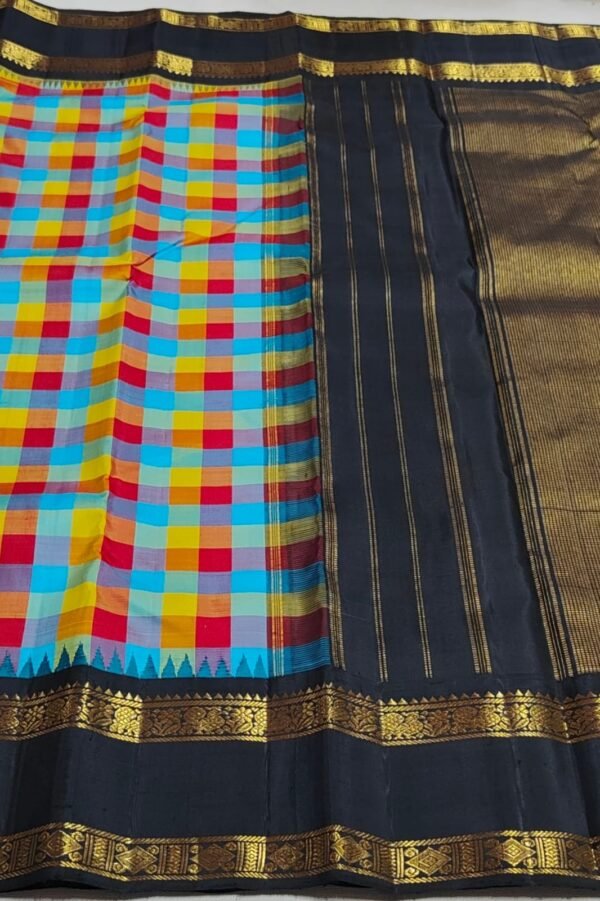 Multi-Colour Checked Kanjivaram
