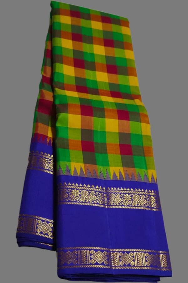 Multi Colour Checks Kanjivaram