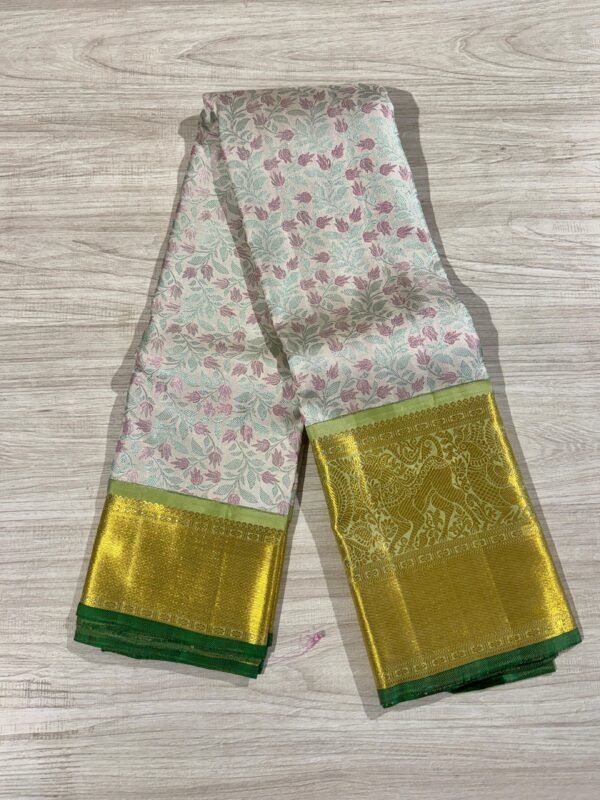 Half white Kanjivaram